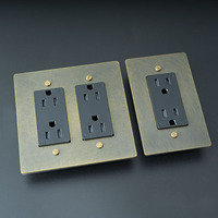 Interrupteur à bascule en laiton bronze, norme américaine, variateur LED, contrôleur de lampe de chevet pour hôtel et maison, GFCI, USB Type-C