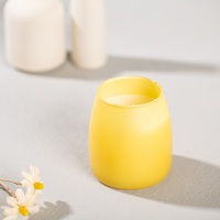 Bougie décorative en verre, best-seller, en cire de paraffine, parfumée aux fleurs, décoration d'intérieur, cylindrique, fabriquée à la machine, élégante et romantique