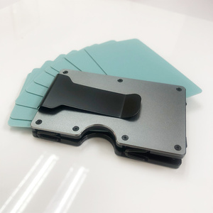Алюминиевый RFID минималистичный бумажник с зажимом для денег с пользовательским логотипом держателя кредитной карты - Product Image 4