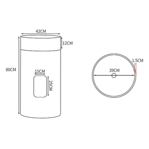Lavabo sur pied cylindrique moderne en acier inoxydable mat SS304, lavabo <span class=keywords><strong>colonne</strong></span> autoportant pour hôtel, villa et grande salle de bain - Product Image 6