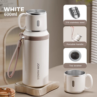 Gobelet de sport portable de grande capacité isotherme en acier inoxydable avec couvercle
