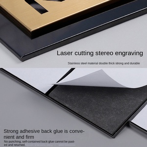 Plaque d'immatriculation <span class=keywords><strong>de</strong></span> <span class=keywords><strong>maison</strong></span> en acier inoxydable-Design évidé à double couche pour enseignes d'entreprise, plaques extérieures et usage résidentiel - Product Image 4