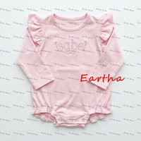 Combinaison pour bébé fille printemps 2027, manches longues, body à volants, 100% coton, combinaison à bulles pour bébé, ensemble cadeau de Pâques pour nouveau-né
