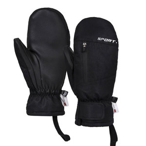 Custom <strong>Men's</strong> Snowboard Mittens Winter Ski <strong>Gloves</strong> With 3M <strong>Thinsulate</strong> Waterproof Polyester Cotton PU-Heating Insulated - Product Image 1