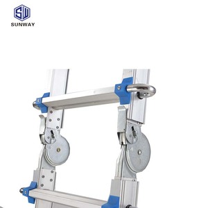 Échelle pliante extensible en aluminium Big Hinge Giant certifiée EN131, moderne, argentée, 4x4 marches, capacité <span class=keywords><strong>de</strong></span> charge 150 kg, pour extérieur - Product Image 5