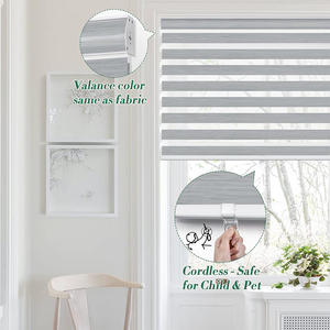 Stores de fenêtre zébrés à double abat-jour <span class=keywords><strong>sans</strong></span> fil rétractable occultants pour fenêtres <span class=keywords><strong>sans</strong></span> perçage - Product Image 2