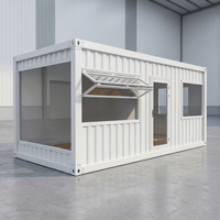 Unité de magasin modulaire préfabriquée en acier, maison conteneur mobile, cabine rectangulaire portable pour boulangerie, café, magasin