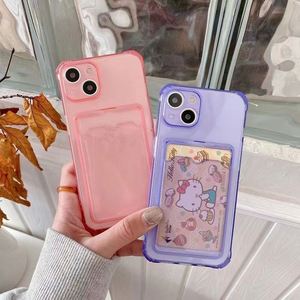 Coque de téléphone transparente avec fente pour <span class=keywords><strong>carte</strong></span> coque de téléphone antichoc en TPU souple pour <span class=keywords><strong>IPhone</strong></span> 13 12 11 Pro Max Xs Xr <span class=keywords><strong>7</strong></span> 8 <span class=keywords><strong>Plus</strong></span> - Product Image 2