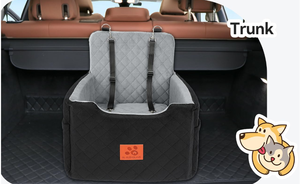 Asiento de Coche para Perros, Diseño Acolchado Gris con Cinturones de Seguridad y Bolsillos de Almacenamiento, Transportín de Viaje Lavable y Cómodo - Product Image 6
