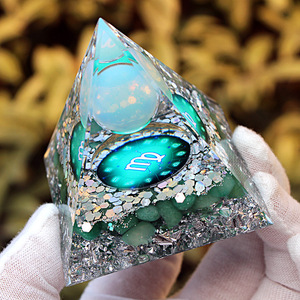 Pirámide de cristal Virgo de 6 cm, resina epoxi, artesanía Feng Shui, adorno de escritorio para sala de estar, regalo de cumpleaños - Product Image 3