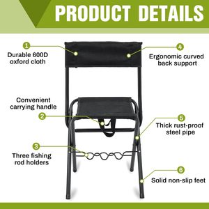 Silla de Camping de aluminio portátil de diseño moderno para adultos, silla de pesca plegable para exteriores de verano, tela Oxford para caza y pesca - Product Image 3