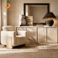 Ensemble de canapés et fauteuils de luxe contemporains pour salon, style classique, siège tonneau, pieds en chêne massif, pour villa et hôtel