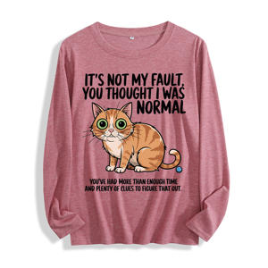 Tela suave "No <span class=keywords><strong>es</strong></span> mi <span class=keywords><strong>culpa</strong></span> Cita de gato normal Gráfico" Camiseta de manga larga Multi colores - Product Image 4