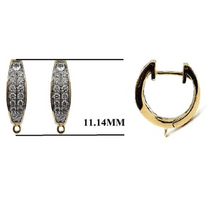 Boucles d'oreilles créoles pendantes Huggie en or jaune massif 18 carats AU750 plaqué or, avec grappe de diamants naturels, style tendance Hong Kong, livraison directe - Product Image 2