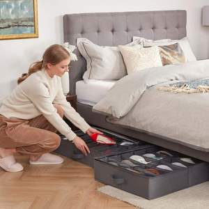 Large Capacity Sturdy Rolling Organizer for Boots and Sneakers Effortless Access Under Bed <b>Shoe</b> Storage With Foldable Design - Product Image 6