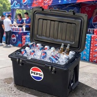 Glacière thermique rotomoulée en PE écologique pour panneaux solaires 65QT, robuste, avec logo personnalisé, pour camping, pêche, boissons et chaise