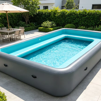 Meistverkaufter Rechteckiger Aufblasbarer Familienpool Verstärktes DWF-Gewebe Tragbarer Outdoor-Garten Aufblasbarer Schwimmpool