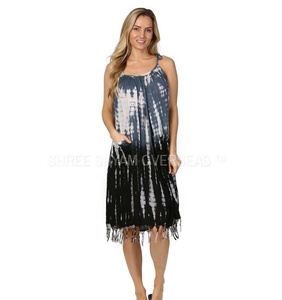 Collection Hippy de vêtements pour femmes Rayon Tie Dye Robe courte d'été - Product Image 3