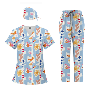 Robe chirurgicale à motif doux, impression personnalisée, ensemble d'uniformes de blouse chirurgicale unisexe à la mode - Product Image 3