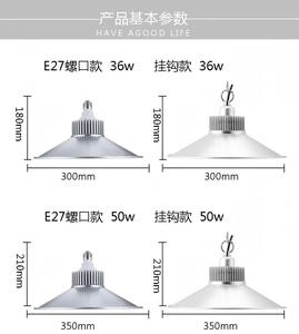 Lampe industrielle suspendue extérieure IP65 pour profilés aluminium, 36W-100W, haute puissance, E27, pour usine et <span class=keywords><strong>atelier</strong></span> - Product Image 5