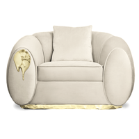 Meubles de salon de luxe canapé en cuir en tissu haut de gamme en laiton
