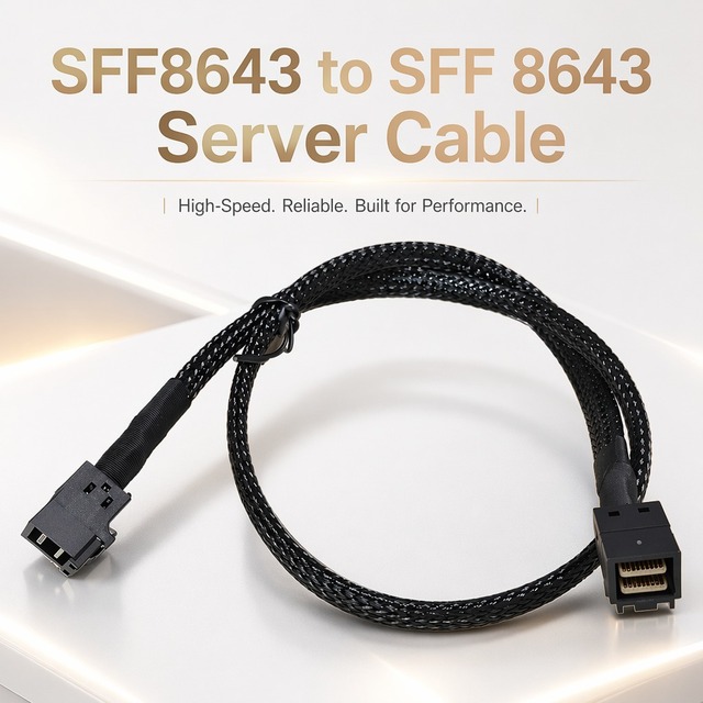 Mini SAS HD Cable SFF-8643 36-Pin Interconnect Wire 100-Ohm Impedance Server Internal Storage RAID Controller Connection