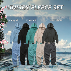 Conjunto Deportivo de Dos Piezas de Forro Polar Transpirable de 330 g con Estampado Unisex de Marca Propia, Pantalones Deportivos y Sudadera con Capucha para Otoño - Product Image 2