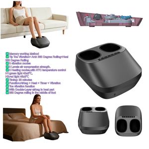 Healthpal 360 °   Massaggiatore per Piedi con Airbag a Doppio Strato e Funzione di Rotazione, <span class=keywords><strong>Massaggio</strong></span> del <span class=keywords><strong>Tallone</strong></span> con Airbag Completo - Product Image 6