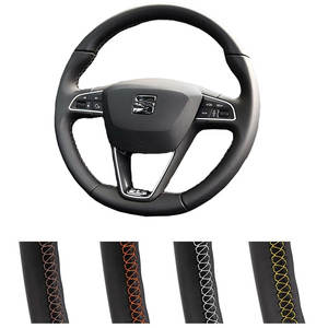 Cubierta de <span class=keywords><strong>volante</strong></span> de coche de fibra de carbono para Seat Leon 5F Mk3 <span class=keywords><strong>Ibiza</strong></span> 6J Tarraco Arona Ateca Alhambra - Product Image 2