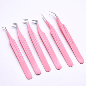 Pinzas para Extensión de Pestañas de Marca Privada Personalizadas, Juego de Pinzas con Punta de Fibra de Colores para Extensión de Pestañas GZ RTS, Pedido Mixto al por Mayor - Product Image 2