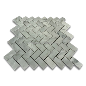 DS hiện đại đánh bóng xương cá Carrara gạch khảm đá cẩm thạch trắng giá thấp sàn gỗ sàn cho nội thất khách sạn - Product Image 3