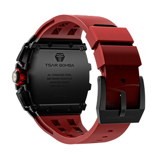 <span class=keywords><strong>Montre</strong></span> Tonneau pour homme <span class=keywords><strong>TSAR</strong></span> BOMBA avec bracelet en silicone - Product Image 3