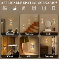 Lampe murale LED magnétique rechargeable avec détecteur de mouvement, lampe murale sans fil, lampe de chevet pour chambre à coucher, hôtel, escalier