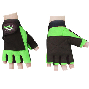 Guantes de Gimnasio de Cuero Genuino Elásticos de Medio Dedo para Levantamiento de Pesas con Cierre de Velcro para Uso Doméstico/Comercial - Venta al por Mayor - Product Image 1