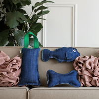 Fabricant de jouets en tissu Jean pour animaux de compagnie Tug Fish Bone Shapes Toys Chew Interactive Dog Toys Playing on the Beach, nouveauté