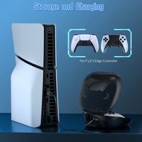 Support de charge rapide pour manette PS5 avec étui de rangement et housse de protection pour manette Playstation 5 Edge, kit d'accessoires
