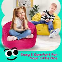 Fauteuil pouf rond rose confortable et moelleux de 2,5 pieds pour enfants, petit canapé paresseux en peluche pour bébés et enfants, avec rembourrage en mousse, pour adultes et enfants