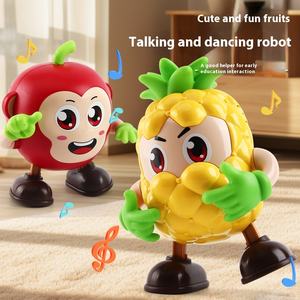 Juguete de dibujos animados para niños, Robot eléctrico de frutas, grabación de canto, habilidades para hablar, plástico, piña, manzana, puesto callejero para - Product Image 4