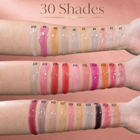 Huile repulpante pour les lèvres vegan 15ml, huile à lèvres 30 couleurs, gloss longue tenue hydratant et repulpant avec SPF 30, marque privée