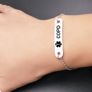 Polished stainless steel bracelet with curved engraving for men, women, adults and <strong>children</strong> - Product Image 5