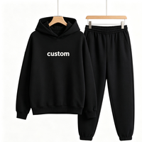 Ensemble de survêtement décontracté d'hiver grande taille en polyester/coton teint, respirant, tricoté, avec sweat à capuche et pantalon de survêtement épais personnalisé pour homme