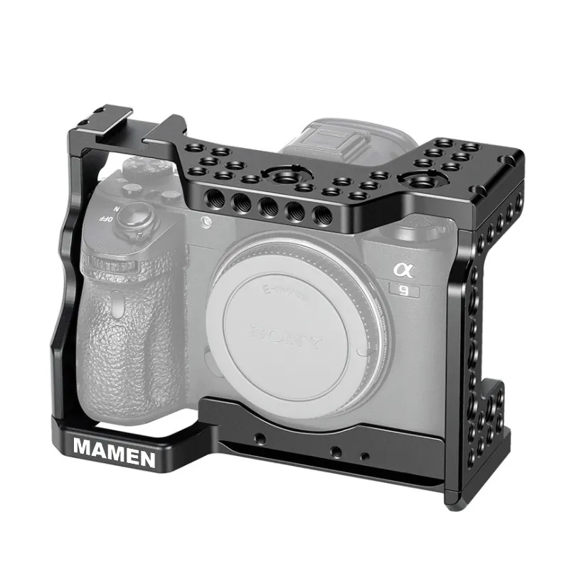Toptan MAMEN siyah gri alüminyum alaşımlı kamera kafesi Sony A7R3 A7M3 A7M2 A7S2 A7R2 A9 kamera Rig