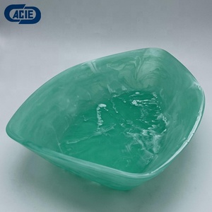 Forma di scudo barca eco-friendly personalizzato ciotola di frutta insalata con struttura in marmo e Aqua turbinio Pattern per uso domestico Hotel e <span class=keywords><strong>Bar</strong></span> - Product Image 2