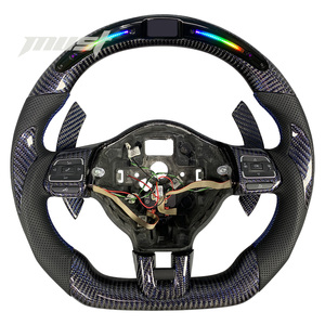 พวงมาลัยรถยนต์สำหรับ VW MK6กอล์ฟ R Scirocco <span class=keywords><strong>GTI</strong></span> R Jetta POLO 2010-2014อุปกรณ์ตกแต่งภายในรถยนต์คาร์บอนไฟเบอร์ที่กำหนดเอง - Product Image 1