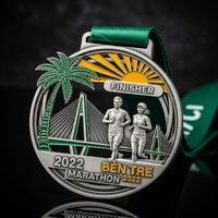 Médailles personnalisées pour marathon, récompense de finisseur, en alliage de zinc, moulage 3D, médaille sportive avec ruban de sublimation