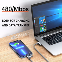 Cordon de téléphone portable en nylon tressé 3-en-1 anti-perte avec câble de charge rapide PD100W 3A, 1,2 m et 0,3 m – Offre Spéciale