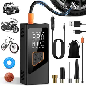 Wholesale 8010 Mini Portable Durable Digital Car Tire Inflator 6000mAh LED Light Auto Air Pump With 12V Power Tire Inflation