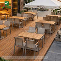Meubles de restaurant en aluminium de qualité commerciale: ensemble table et chaises empilables pour hôtel, café et projets d’accueil