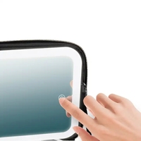 2023 nouvelle grande capacité bureau cosmétique boîte de rangement étanche en cuir voyage portable sac de maquillage étui avec miroir de lumière LED