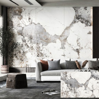 Dalles de carrelage en porcelaine mince, grand format, effet marbre blanc brillant, pour revêtement de sol de chambre d'hôtel, aménagement paysager et revêtement extérieur avec pierre frittée